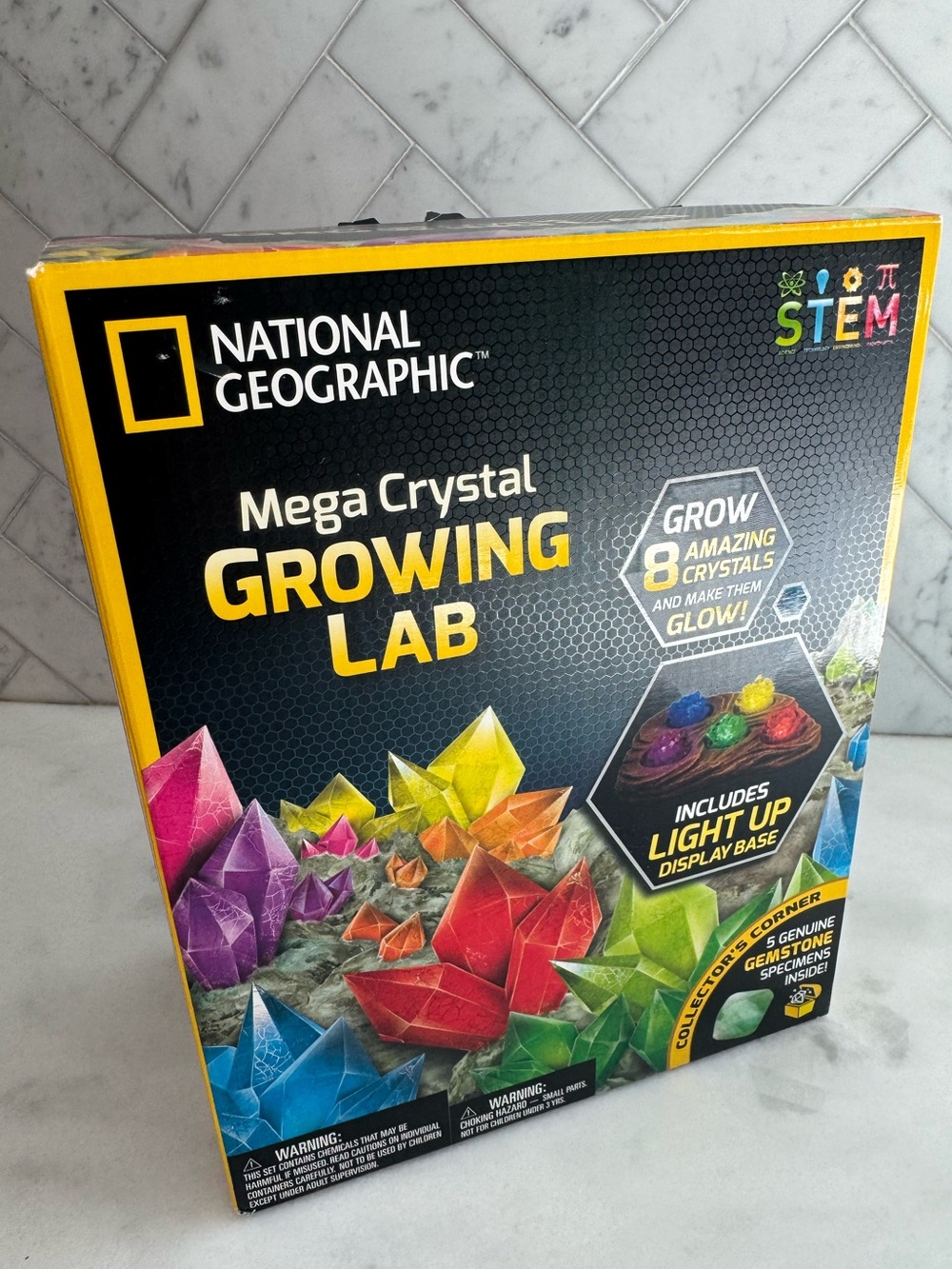 National Geographic Crystal Growing Lab Kit - Yellow Black Multicolor Artwork